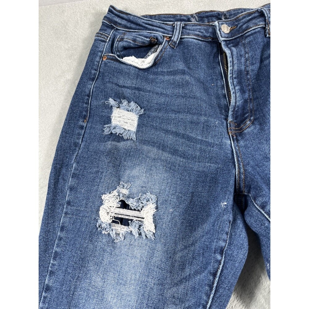 Wax Jeans Womens 13/31 Distressed Stretch Jeans Midrise 28x27 - Picture 7 of 13